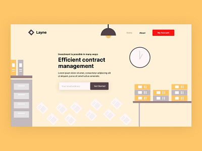 Layne Contract Managements branding illustration landing page logo ui uiux