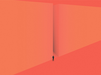 Passages 2/3 color gradient grain guy illustration light orange passages red