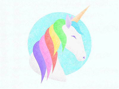Unicorn art colorful flat illustration rainbow unicorn vector
