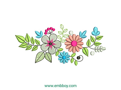 Flower embroidery design , dst , pes , hus , xxx , sew