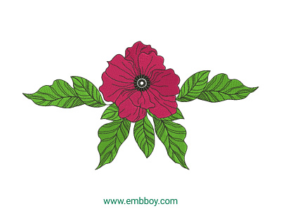 Flower embroidery design for embroidery machines