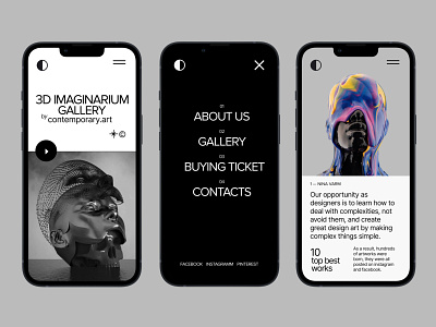 Mobile app - Art Gallery of 3D design 3d app branding design mobile uxui web