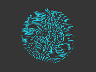 Making Waves blue circle design illustration line ocean shirt wave