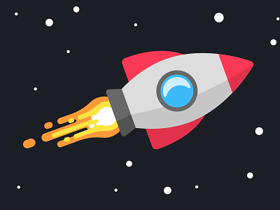 Blast Off! design flat icon illustration rocket space