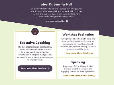 Dr. Jen Hall Mindset Coaching layout web design