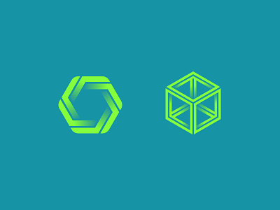 Hexagon Logo Marks design green hexagon illustrator logo logo mark shape simple teal