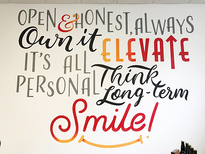 Core Values Mural core design illustration lettering mural smile values