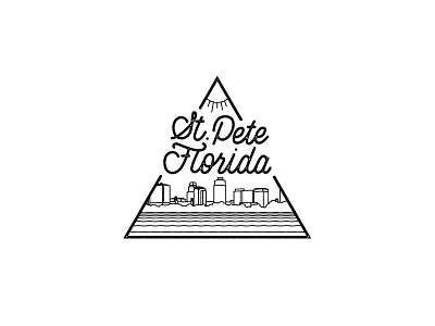 Sunny St. Pete, Florida! city florida illustration lettering line mono skyline st pete sunshine