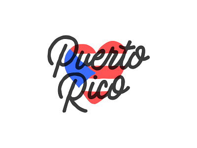 Puerto Rico <3 flag heart illustration lettering love puerto rico recovery