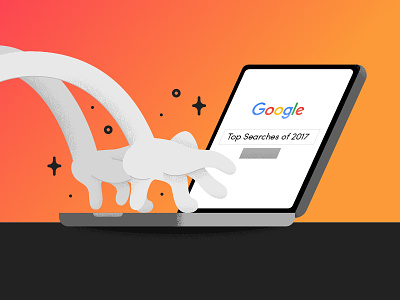 Top 10 Google Searches of 2017 bright computer fun google hands illustration search texture