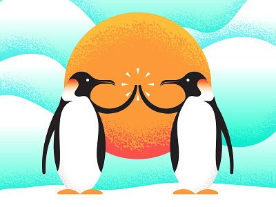 Happy Holidays! animal christmas gradient holiday illustration penguin season texture winter