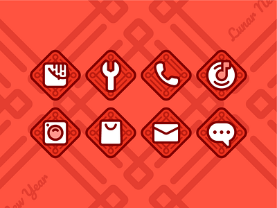 Chinese Lunar New Year's Icons