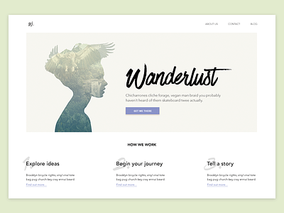 Daily UI - 003 Landing Page daily double exposure landing minimalistic page travel ui web