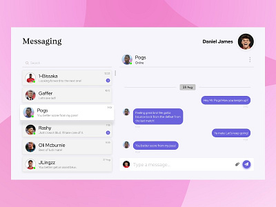 Daily UI #013 : Messaging Interface app design chat chat app chat screen design message messaging messaging app ui uidesign ux