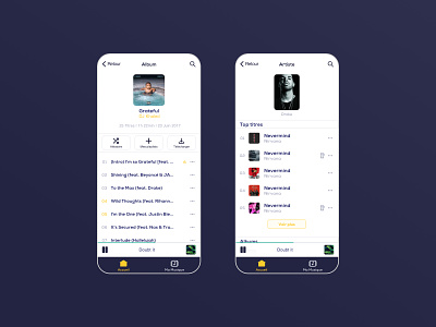 Artist/Album/Playlist page - Music streaming app album app app design application music music app playlist ui