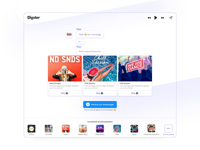 Digster - HomePage bot chat home homepage music playlist purple website