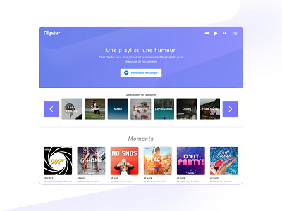 Digster - Second page bot categories category home homepage list music playlist purple website