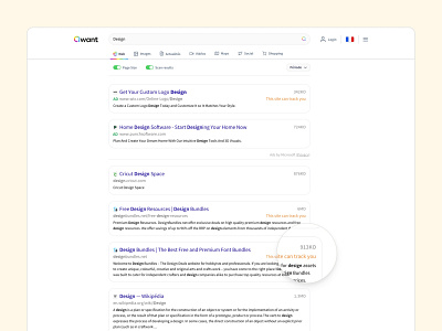 Qwant - Redesign of the search result page - Concept