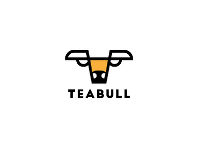 Tea + Bull animal logo bull logo concept logo creative logo graphic design identity logo lineart logo logo minimal logo tea logo