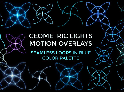 Motion Overlays. Geometric Lights. blue color overlay ui