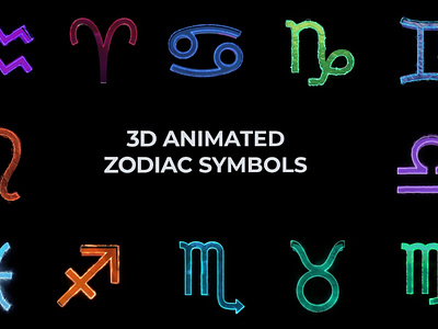 3D Animated Zodiac Symbols.