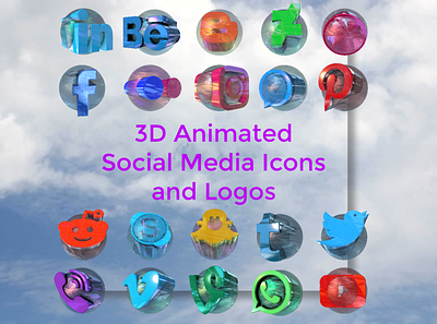 3D Animated Social Media Logos and Icons animated video presentation
