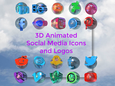 3D Animated Social Media Logos and Icons