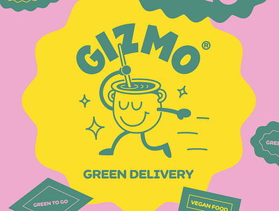 GIZMO - green delivery app branding design icon illustration logo typography ui ux vector