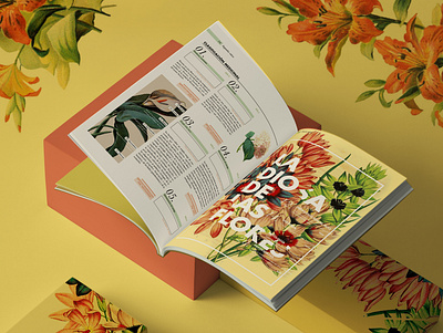 Flowers Encyclopedia 3d 3d art book branding buenos aires editorial fadu flower flowers futura gabriele illustration illustrator letters magazine shapes typography uba vintage yellow