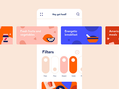 Web App - Delivery App Concept colors delivery food fresh fruits illustration mobile mobile app
