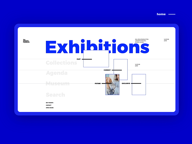 Design Museum Web Concept argentina blue buenos aires digital digital illustration editorial fadu gallery homepage hover menu museum pink scroll slider swipe transition web web design website