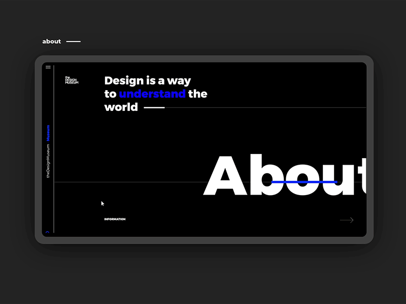 Design Museum Web Concept about page about us branding buenos aires digital fade festival gallery grid grid layout hero hover layout museum scroll site transition web web design website