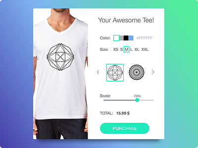 Day 015 - T-Shirt Creator 100days card creator interface tshirt ui