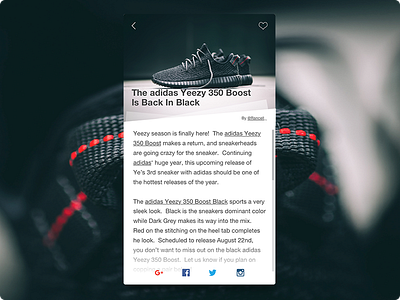 Day 018 - Blog Post 100days android app blog card interface iphone ui yeezy