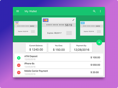Day 023 - Wallet Detiles 100days card interface ui wallet