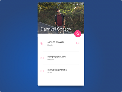 Day 025 - Contact Profile Screen 100days android app contacts interface profile ui