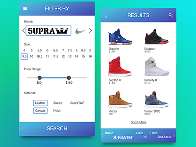 Day 028 - Search Results 100days android app interface iphone search supra ui