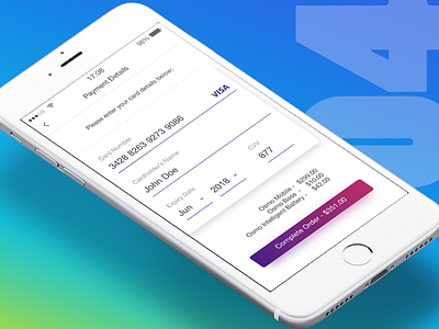 Day004 - Credit Card Payment 100days app design card clean credit card gradient minimal order payment page payment verification sketch ux