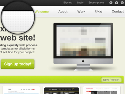 Pixl Site Design commercial green homepage nav navigation site texture web webdesign website