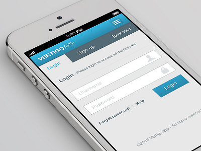 Login Screen (Retina) app blue form interface ios iphone login menu mobile retina ui