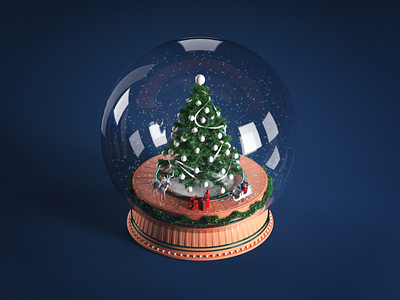 Merry Christmas! 3d illustration modeling visualization