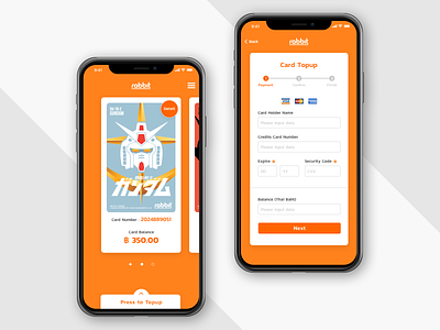 Rabbit Card Topup Concept UI Design app application card design mobile money topup ui user interface
