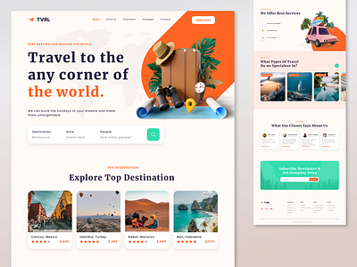 Travel Agency Website TVRL - Home Page Design