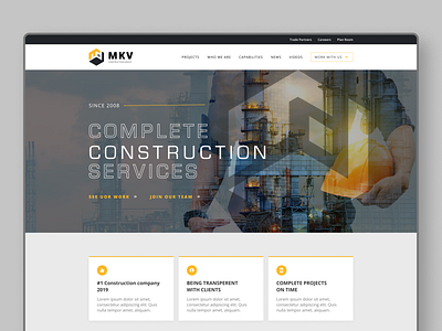 Website | MKV construction group branding construction dribbble figma graphic design interface iphone13 layout minimal product trends ui web website