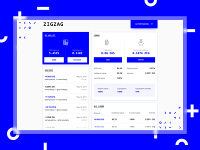 ZigZag - Dashboard Concept blockchain blockchaintechnology clean design crypto crypto currency crypto wallet cryptocurrency dashboard dashboard app dashboard design dashboard ui loan loans minimalism table technology uidesign ux uxui