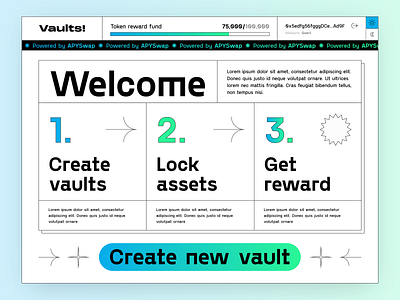 Vaults! blockchain branding clean design clean ui cryptocurrency design flat graphic design minimalism ui ux
