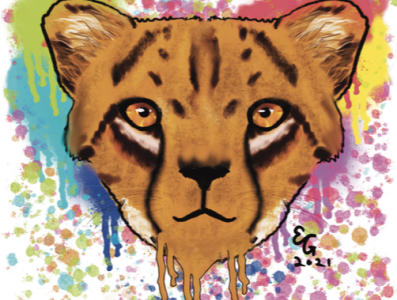 Colorful Cheetah art design illustration procreate