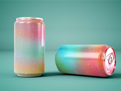 Gradient aurora in soda can