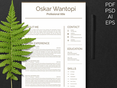 Resume/CV Template cv resume resume two page