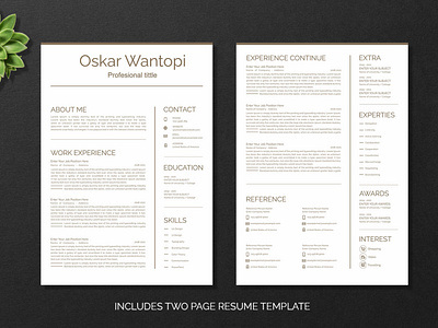 Resume/CV Template Two Page recruitment